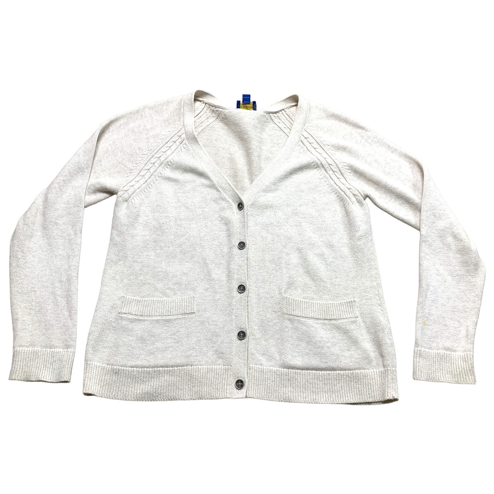 Pendleton Cream Knit Cardigan Sweater Size Medium Petite